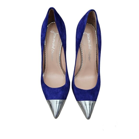 JEAN-MICHEL Eris CAZABAT Suede Metallic Pointed-Toe Pumps - Picture 7 of 12